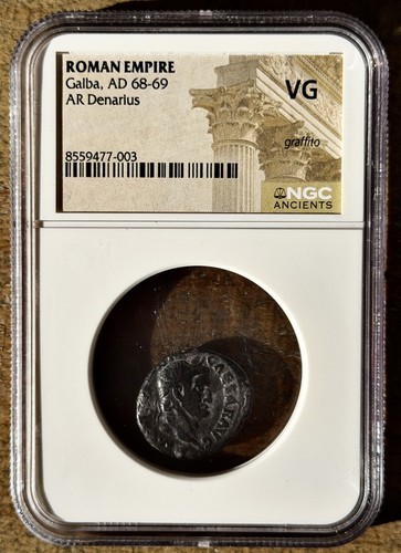 Galba denarius ngc ad - galba, ar